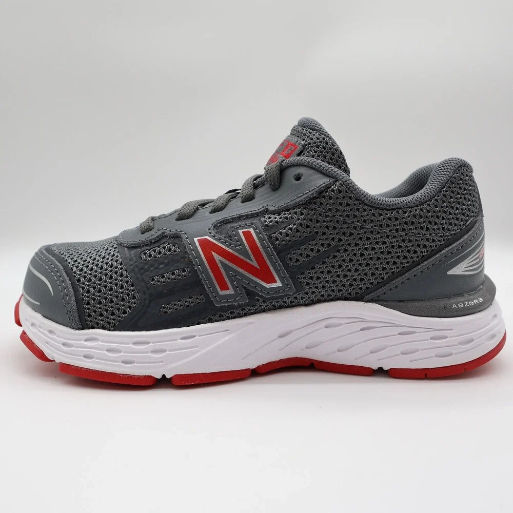 New Balance 680v2 Running Shoes Boys 12.5 Grey Mesh TechRide YP680LR Sneaker